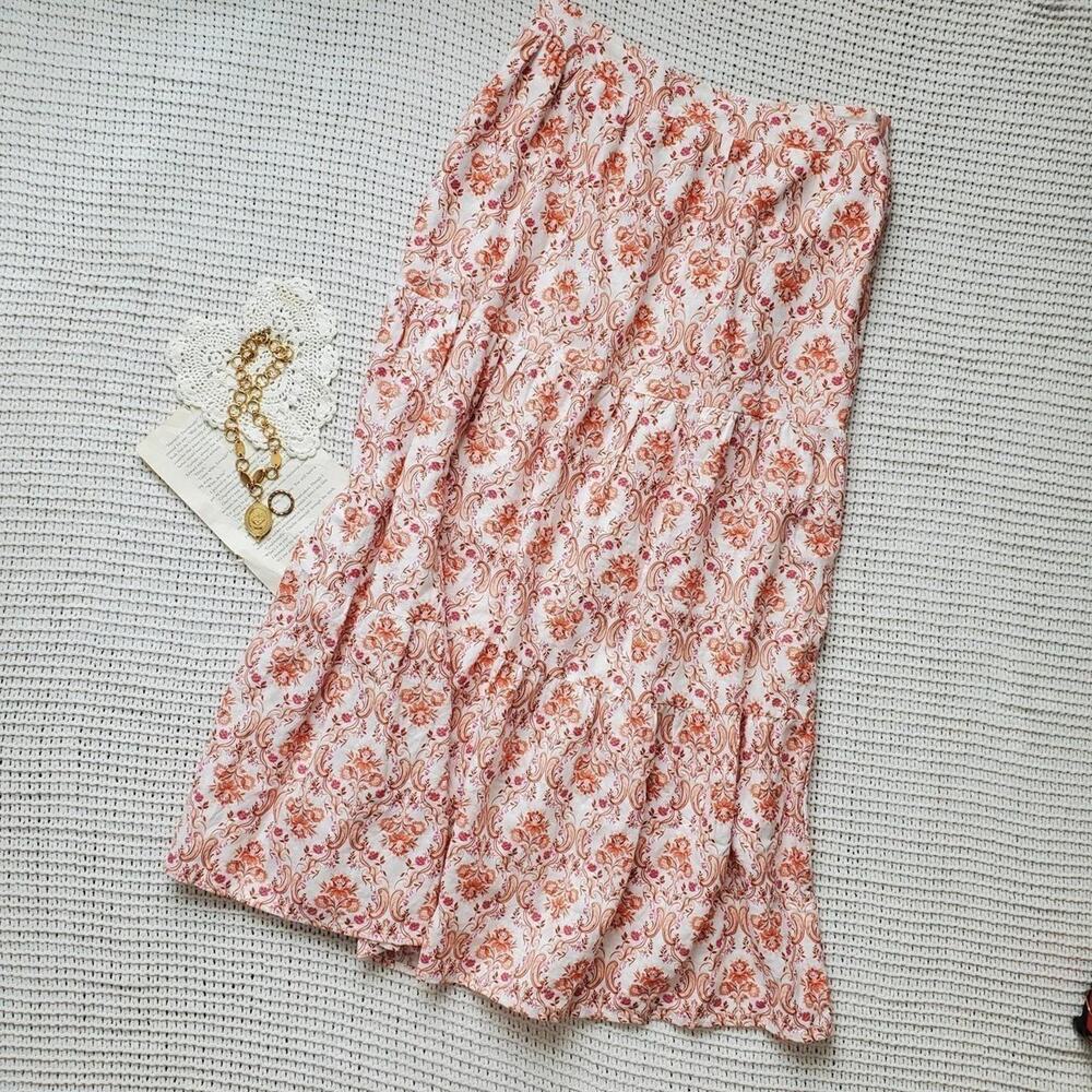 Cynthia rowley floral cotton maxi skirt